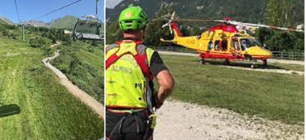 Cade dalla seggiovia, volo di 7 metri per un escursionista.Trasportato d'urgenza all'ospedale di Trento